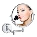 Yevita Wall Mounted Makeup Mirror with 7X Magnification Double-Sided Swivel Mirror, 12 Inch Extentable Arm, Polished Chrome Finished, Shaving and Make up in Bathroom