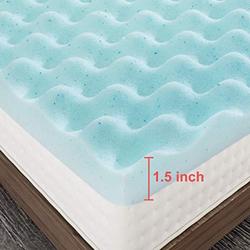 Milemont 3 inch Egg Crate Mattress Topper Queen SizeGel Swirl Memory
