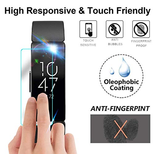 Cywulin for Fitbit Inspire and Inspire HR Screen Protector, Full Coverage Protective Film Slim TPU Shield Cover Scratch Proof Transparent HD Clear Accessories for Women Men (3pcs, Inspire HR)