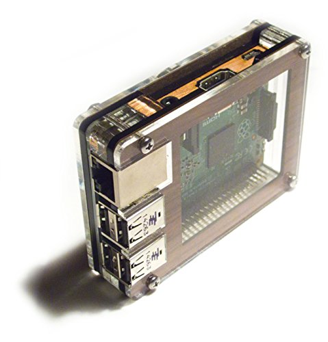 Zebra Case - Raspberry Pi3, 2, B+ and 2B (Solid top Walnut) with Heatsinks ~ C4Labs