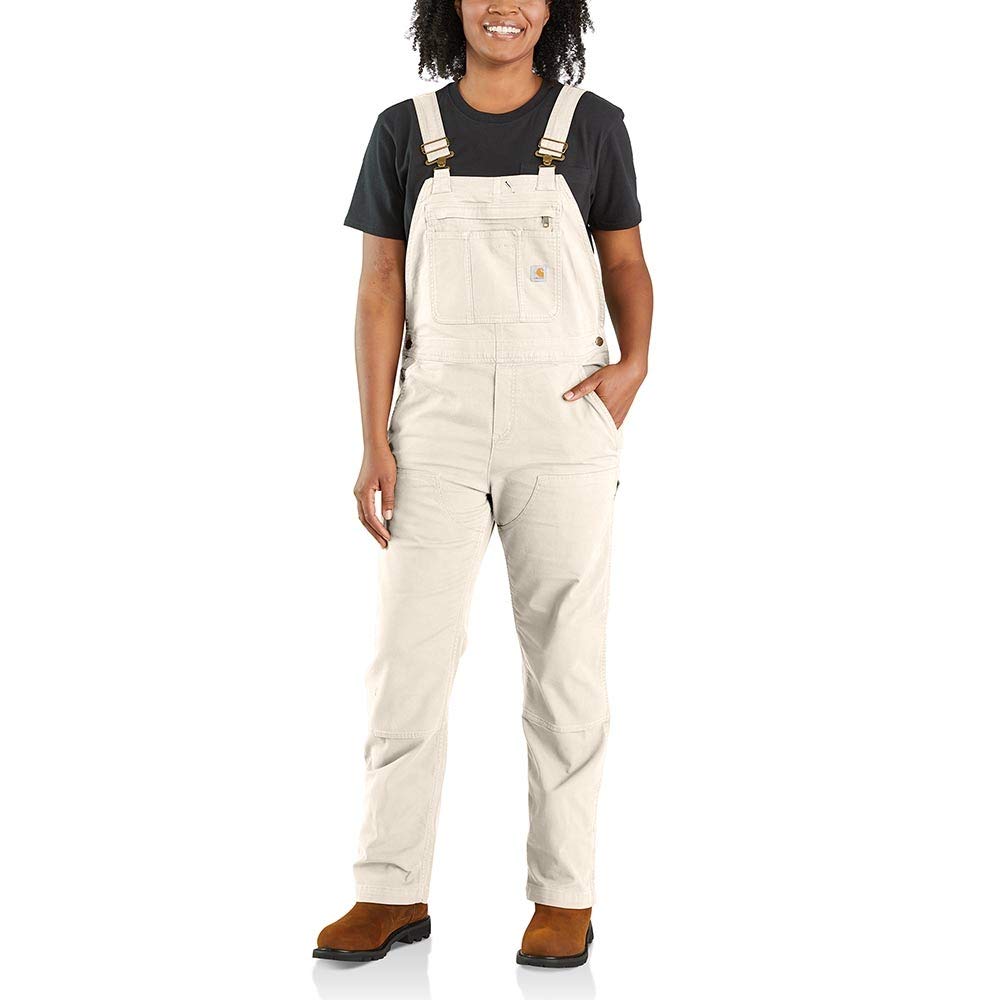 Carhartt Women's Rugged Flex Loose Fit Canvas Bib Overall, Natural, 2X Tall Image