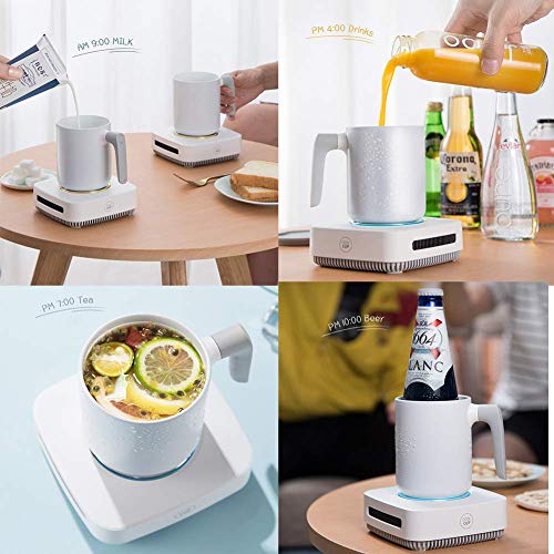 Coffee Warmer Cup Cooler Desktop 2in1, Coffee Tea Drinks Mug Warmer or Cooler Desktop, 31℉ - 46℉ Heating and Cooling Beverage Plate For Water,Milk,Beer,Cocoa