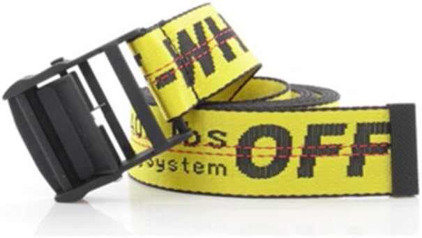 coDe buy white belt yellow letter metal buckle decoration leisure canvas belt street belt men women couples