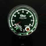 AUDEW Universal DC12V 3.75 Inch Tacho with Shift Light RPM Rev Gauge Meter