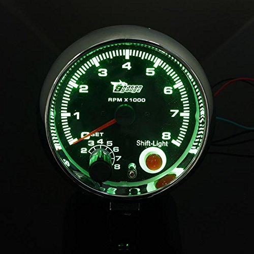 AUDEW Universal DC12V 3.75 Inch Tacho with Shift Light RPM Rev Gauge Meter