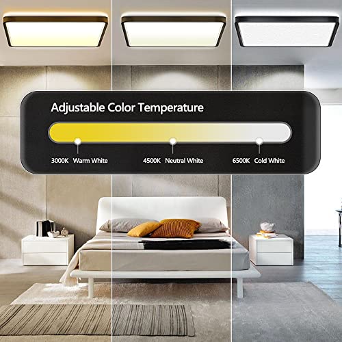 LED Deckenleuchte Dimmbar, bedee 36W LED Deckenlampe mit Fernbedienung, 3000K/ 4500K/ 6500K Einstellbar LED Lampe, 2.4cm Ultra Dünn Lampen für Bad/ Wohnzimmer/ Schlafzimmer/ Büro/ Küchen/ Balkon, 30CM