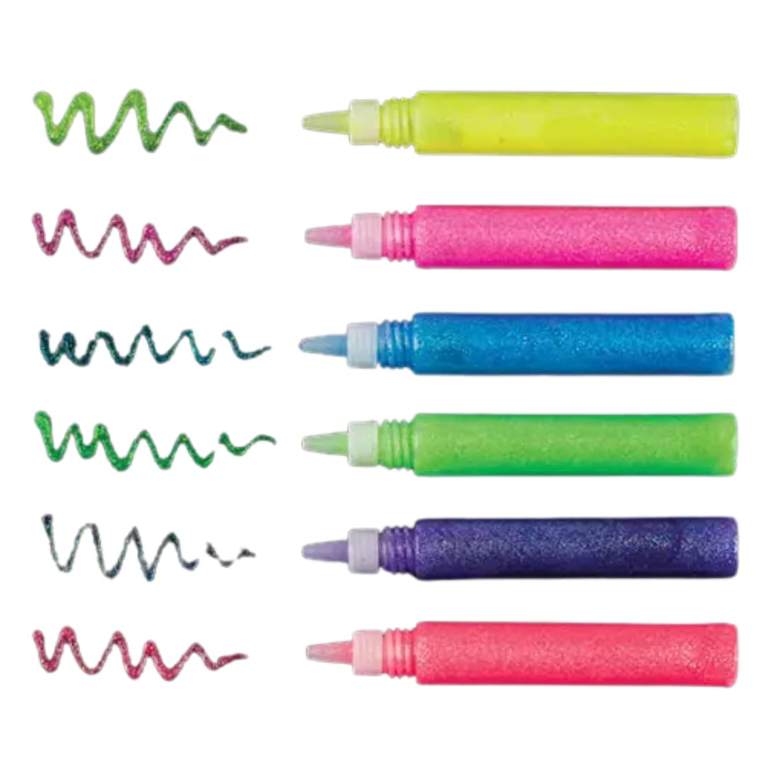 Baker Ross AR322 Glitter Glue Pens in Neon Brights, for For Kids Arts and Crafts, Assorted, (Pack of 24)