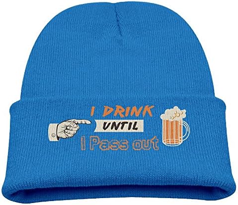 Yimo I Drink Until I Pass Out Storm Pooper Kids Graphic Beanies Black