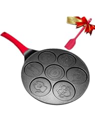 Pancake Maker Pan - Griddle Pancake Pan Molds for Kids Nonstick Pancake Griddle Crepe Pan with 7 Animal Shapes - Black, DAYOOH
