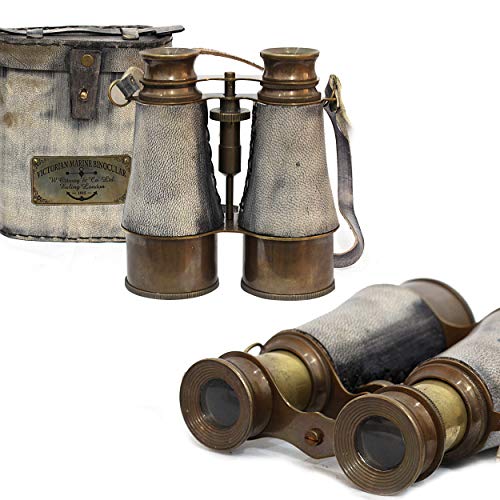 Collectiblesbuy Victorian Marine Brass Leather Binocular Sailor Instrument London 1915 (Gray)