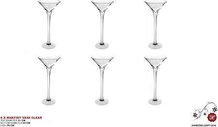 6 X 70 Cm 70 Cm Verre A Martini Vase Centre De Table Decorations