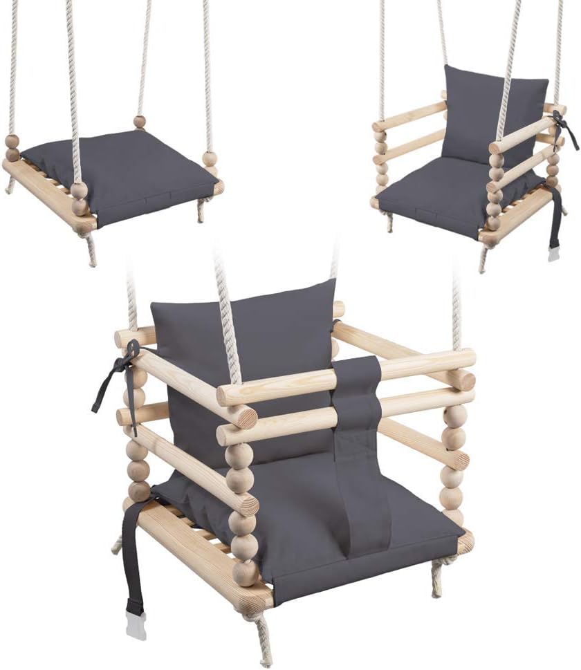 MAMOI® Baby swing, Toddler seat 3 in 1, Wooden door bouncer for kids Indoor swings set, Chair from birth for toddlers age 1-3 - Image 3