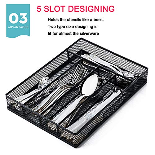 JANE EYRE Utensil Drawer Organizer, Cutlery Tray Silverware Flatware