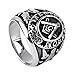 Oakky Jewelry Mens Stainless Steel Domineering Vintage Freemason Masonic Rings, Black and Silver Size 13