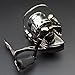 Outop Mini Ultra Smooth Lightweight Powerful Collapsible Handle Fishing Spinning Reel Black