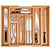 Cutlery Tray with 7 Compartments Flatware Organizer Used for Drawer Organizer Divider Bamboo Holder for Utensils Flatware,Silverware (Bamboo, 14.1