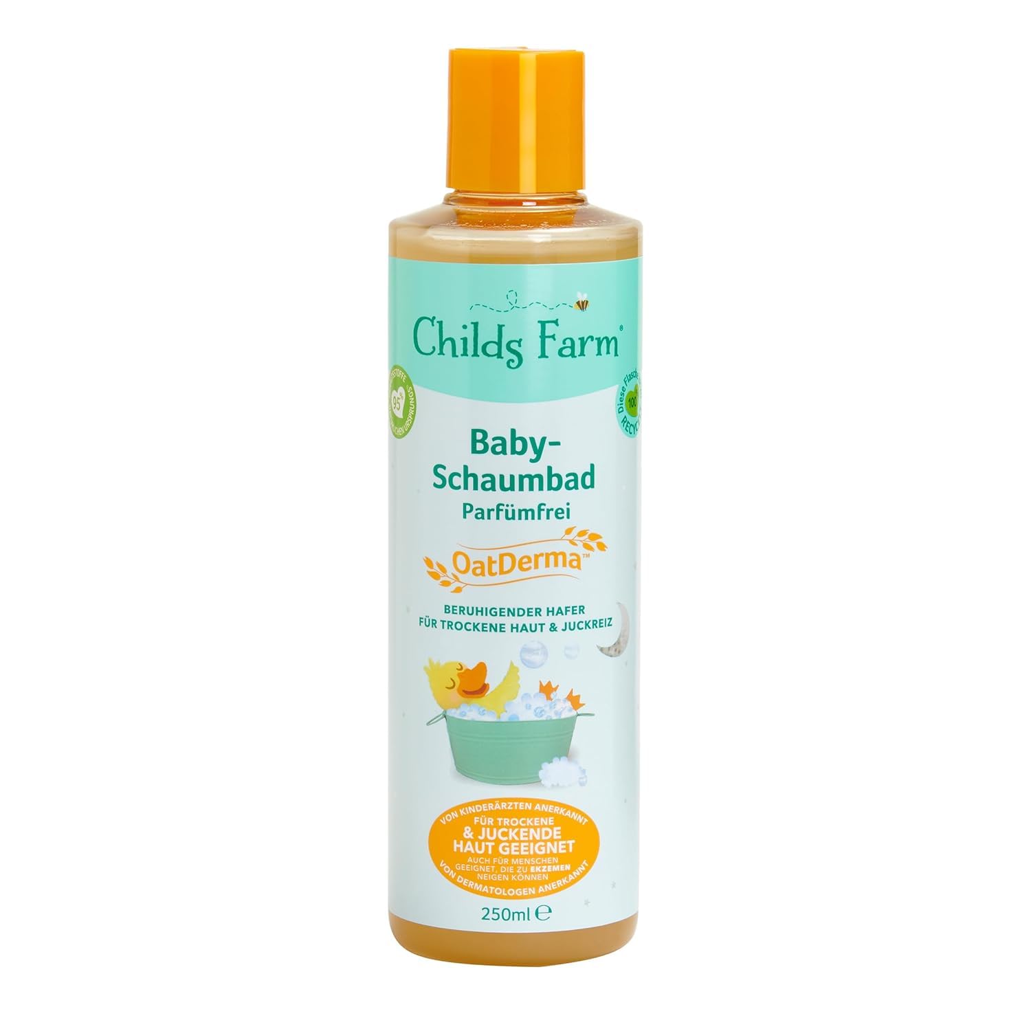 Childs Farm OatDerma Bubble Bath, Fragrance-Free, Gently Cleanses and Soothes, Suitable for Newborns with Dry, Sensitive Skin, 250 ml
