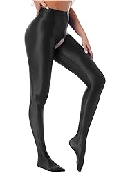 TiaoBug Womens Glossy Oil Yoga Pants Tights