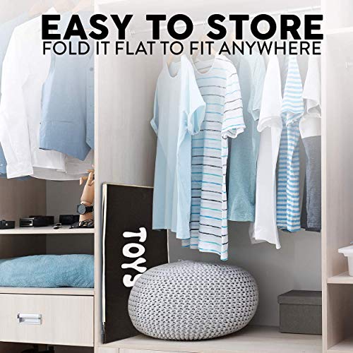 Woffit Toy Storage Organizer Chest for Kids & Living Room, Nursery, Playroom, Closet etc. - Extra Large Collapsible Toys Bin with Flip-top lid for Children & Dog Toys, Great Box for Boys and Girls
