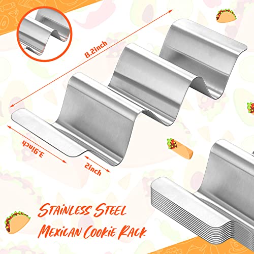 10 Pieces Taco Holders Stainless Steel Taco Stand Taco Tray Taco Shell