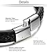 ORAZIO Leather Bracelet Braided Bangle for Men Stainless Steel Clasp,8.5 Inches,LB07B-8.5