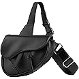 NYKKOLA Sling Bag Fashion Saddle Bag Leather Crossbody Backpack Daypack for Men & Women