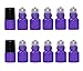 12PCS Empty Refill Glass Essential Oil Sample Packing Roller Roll-on Bottles with Metal Roller Balls and Black Cap Makeup Aromatherapy Perfumes Lip Balms Vial Storage Container Jar Pots (1ml, Purple)