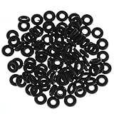 PiercingJ 100pcs Black O-Ring for Ear Piercing Gauge Kit 14G 12G 10G 8G 6G 4G 2G 0G 00G 1/2