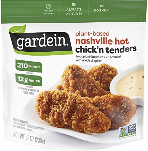 Gardein Nashville Hot Plant-Based Chick'n Tenders, Vegan, Frozen, 8.1 oz.
