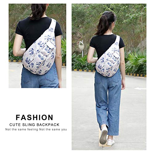 KAMO Sling Backpack - Rope Bag Crossbody Backpack Travel Multipurpose Daypacks for Men Women Lady Girl Teens