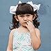 HLIN Toddler Girls 6PCS White Hair Bow Clips Matching American Doll (6inch * 2, 4.5inch * 2, 3inch * 2)