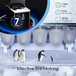 Countertop Ice Maker Machine, Up to 26 lbs of Ice