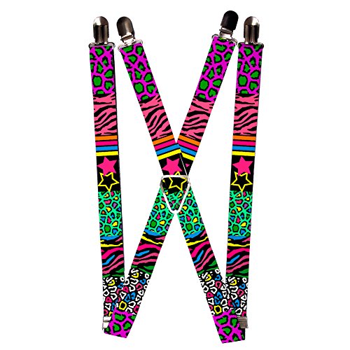 Bright Colorful Rainbow Stars Stripes Leopard Zebra Print Suspenders