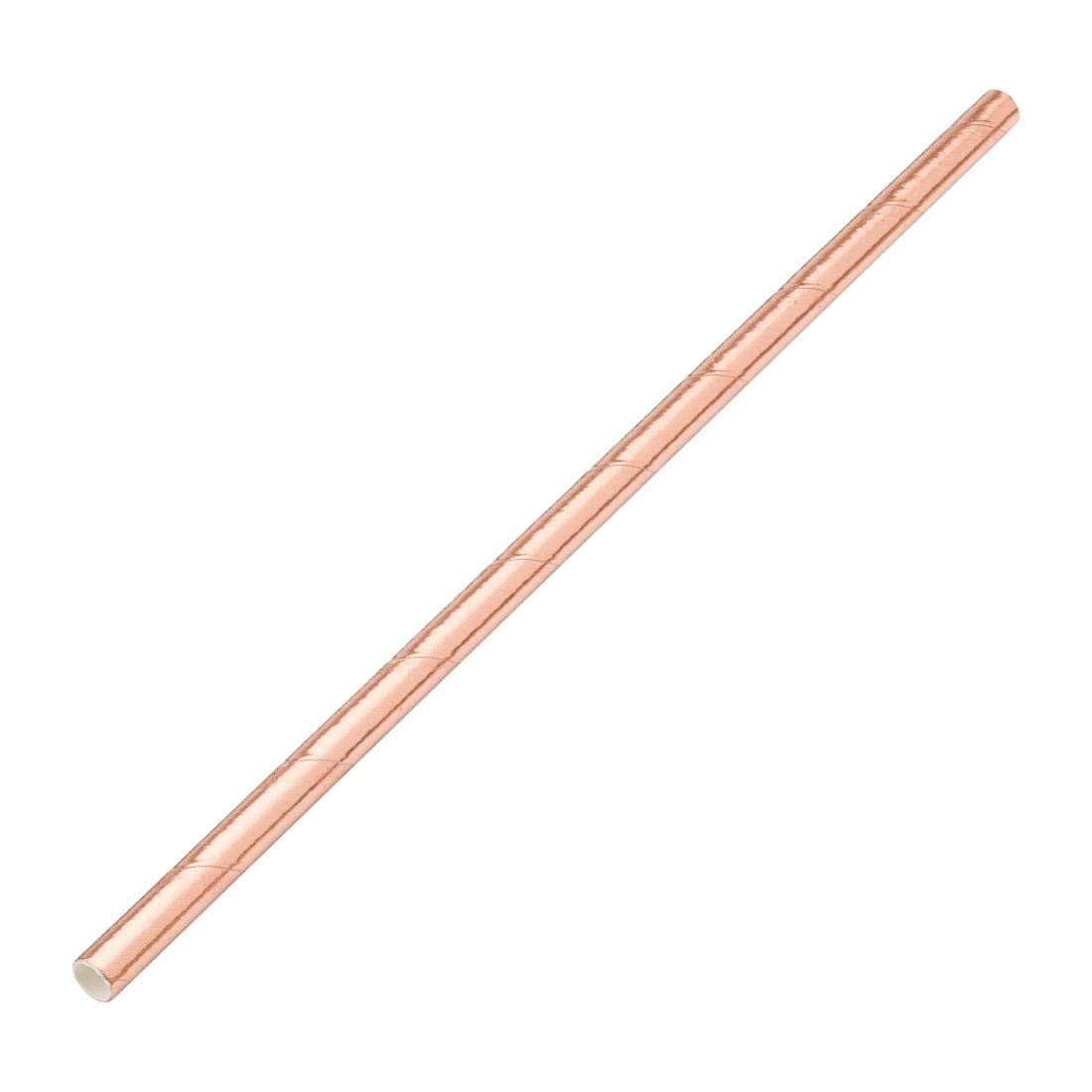 Biodegradable Paper Straws Metallic Copper - Case of 6000 - Eco Friendly Drinking Straws