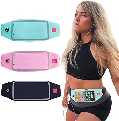INTI LIVING Running Belt Waist Pack - Sweat-proof Water Resistant Runners Fanny Pack for Hiking Fitness Sports Travel – Adjustable touchscreen Run Pouch for All Kinds of Phones iPhone Android Windows