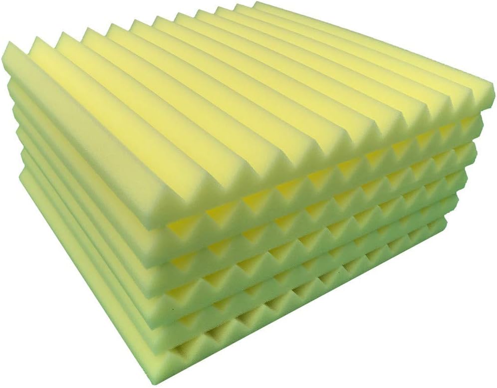 chenqiu Acoustic Foam 6Pcs Panel Sound Stop Absorption Sponge Studio Ktv Soundproof Egg Crate Acoustic Tiles Sound Insulation Sound Dampening Studio Sound Proof Padding