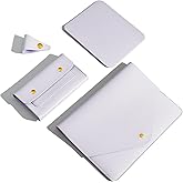 Benfan PU Leather Laptop Sleeve 16 Inch Compatible with New MacBook Pro 16 A2991 A2780, MacBook Pro 15, Surface Book 15, Dell XPS 15 with Small Pouch, Mouse Pad and Cord Organizer Color Light Purple