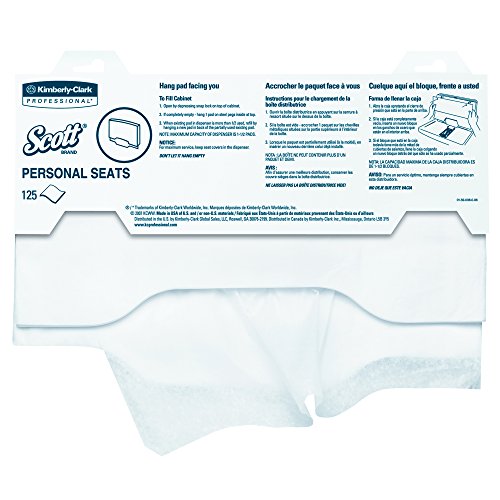 Scott Toilet Seat Cover (07410), White, Disposable, 125 Covers / Pack, 24 Packs / Case