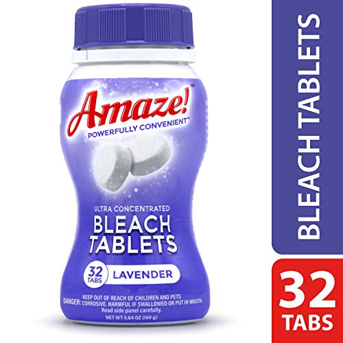 AMAZE! Ultra Concentrated Bleach Tablets for Laundry and Home Cleaning. (32 Count Lavender)