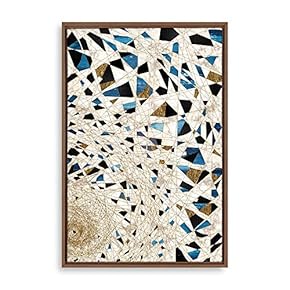 Framed Canvas Home Artwork Decoration Golden Abstract Art Canvas Wall Art for Living Room, Bedroom - 16x24 inches