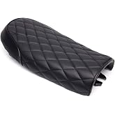 Universal Motorcycle Retro Diamond Flat Brat Style Cafe Racer Seat for CB CL Retro Yamaha SR XJ Suzuki GS (Black)