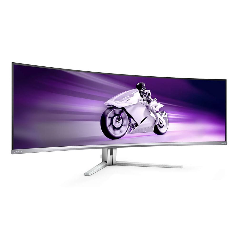 Philips Monitors Evnia 49M2C8900L - 49 Zoll DQHD OLED Curved Gaming Monitor, 144 Hertz, 0,03ms GtG, HDR400, Ambiglow (5120x1440, HDMI 2.1, DisplayPort 1.4, USB-C, USB Hub) Weiss 4