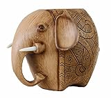 Wood Carving Elephant Pencil Holder Fashion Creative Wooden Pen Holder