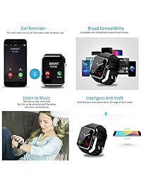 Reloj inteligente Bluetooth con pantalla táctil con cámara, reloj desbloqueado teléfono móvil con ranura para tarjeta SIM, reloj de pulsera inteligente, resistente al agua teléfono inteligente
