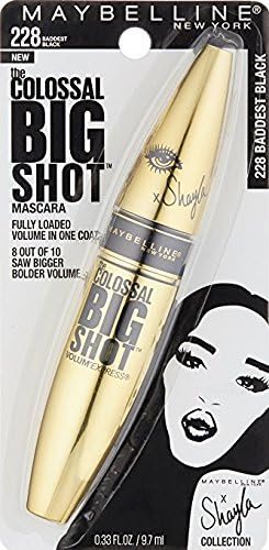 Maybelline The Colossal Big Shot Mascara X Shayla, 228 Baddest Black (Pack of 2)