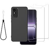 DAMONDY for BLU C5L Max Case with 2 Pack Screen Protector -Black | BLU C5L Max 2024 Phone Case Cover Shockproof Soft TPU Rubber Silicone Lanyard Slim Protective