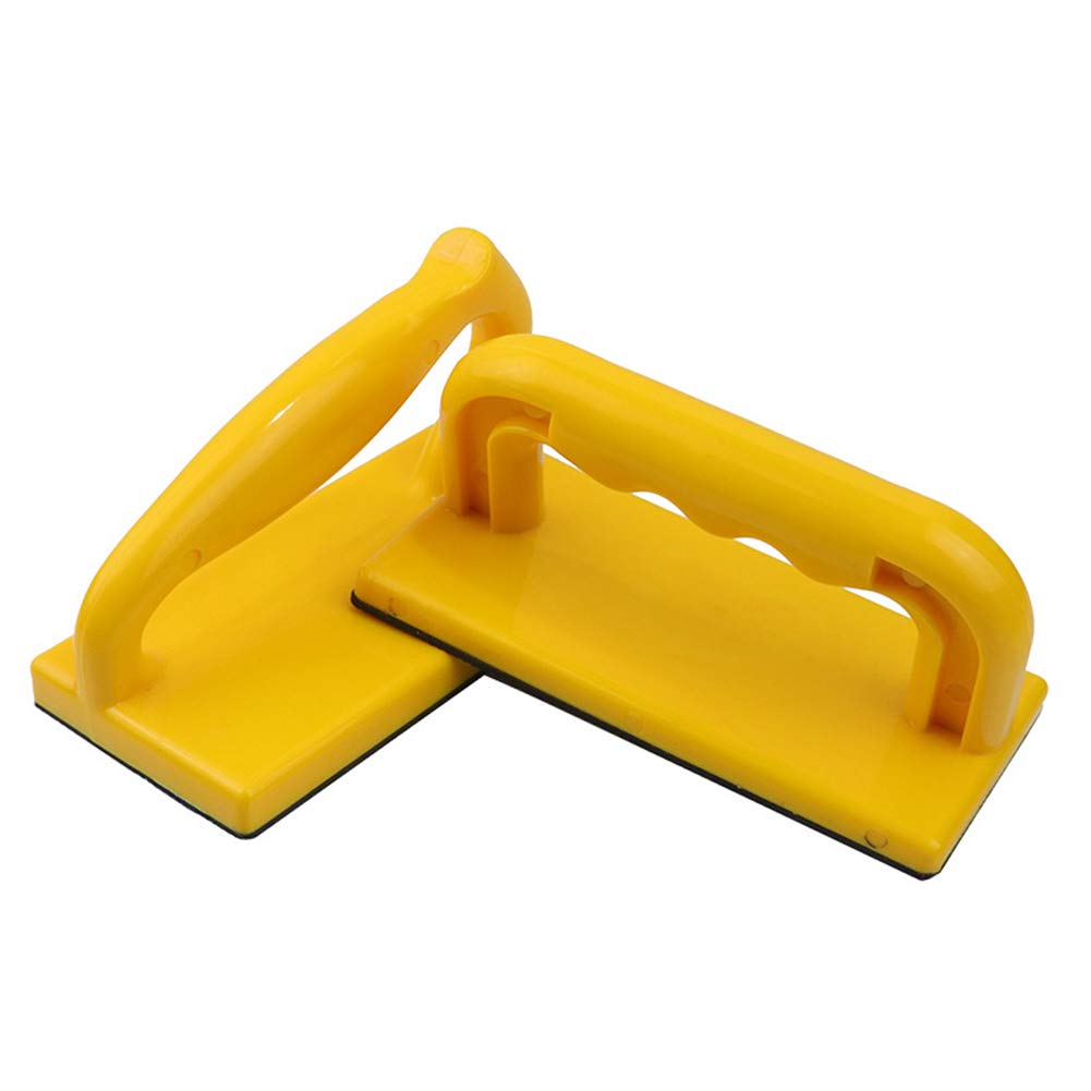 Curroxer 2 Pack Wood Cutting Push Up Stick Blocks, Angle Handle Foam Pad Holder Blocks for Cutting On Jointer, Table Saw, Yellow