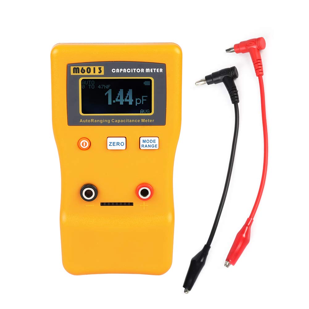Akozon M6013 Capacitance Meter Auto-ranging Capacitor Capacitance Meter 5 digit reading 1％ High Pricision 0.01pF to 470mF(470000uF) Measuring Backlight Auto Sleeping