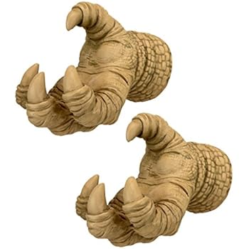 Design Toscano Talons of The Dunheviel Dragon Decor Wall Hanger Sculptures, 7 Inch, Set of Two, Gothic Stone