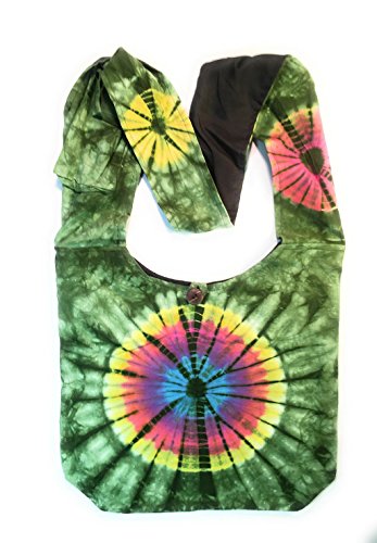 Tie Dye Cross Body Shoulder Handbag Purse in Green
